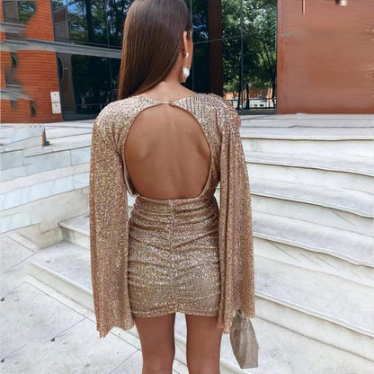 Isabella | Vestido Corto de Fiesta con Mangas Capa
