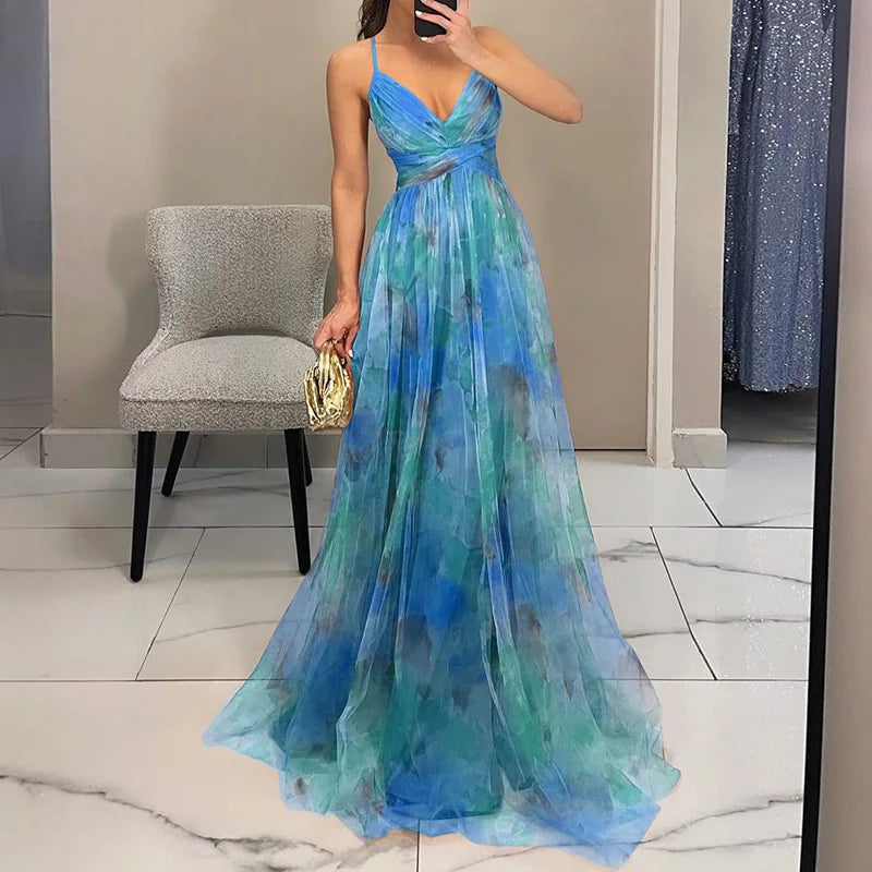Isabel | Vestido Maxi Floral con Espalda Ajustable