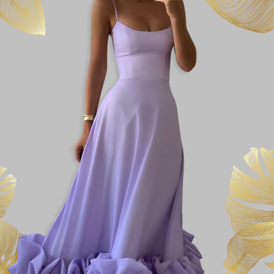 Alicia | Vestido de Tirantes con Volante en el Bajo