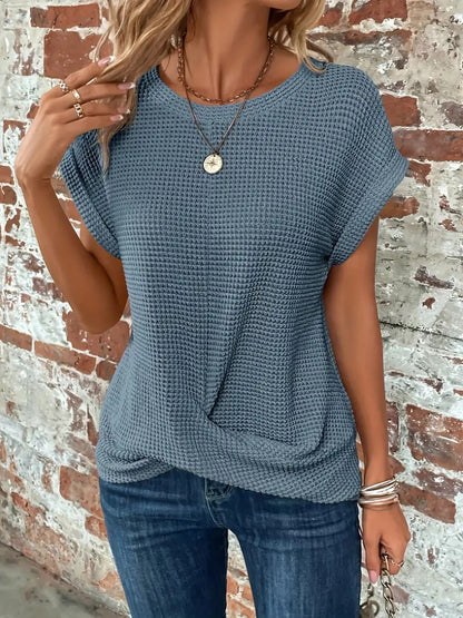 Irene | Camiseta Texturizada de Manga Corta