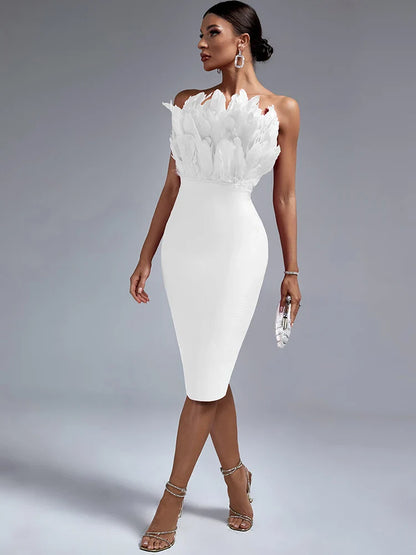 Celeste | Vestido de Fiesta sin Tirantes