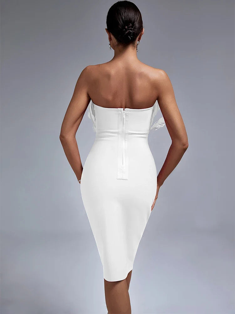 Celeste | Vestido de Fiesta sin Tirantes