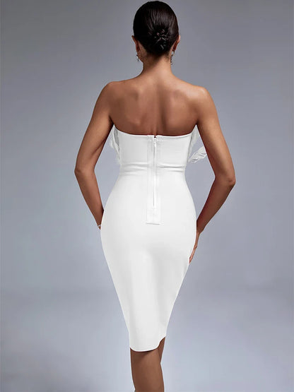 Celeste | Vestido de Fiesta sin Tirantes