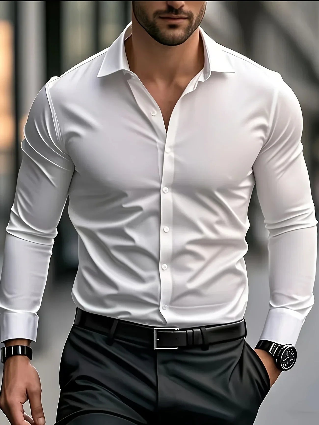 Guillermo | Camisa Elegante de Manga Larga con Botones