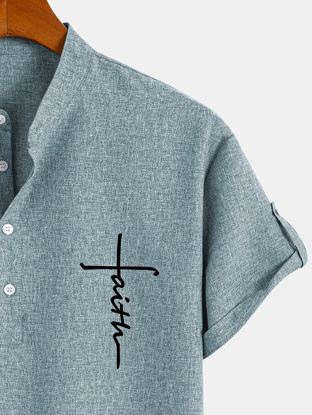 Lucas | Camisa Elegante de Manga Corta con Cuello Alto