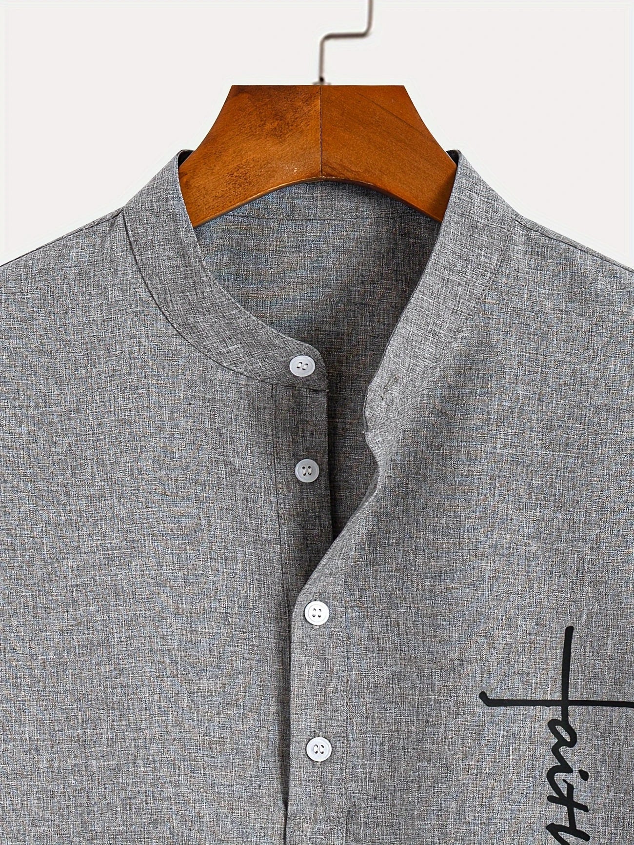 Lucas | Camisa Elegante de Manga Corta con Cuello Alto
