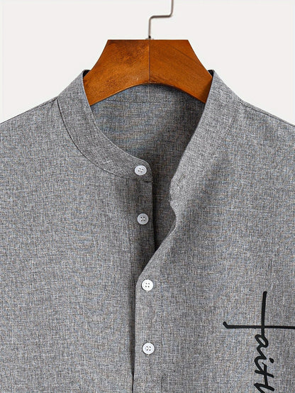 Lucas | Camisa Elegante de Manga Corta con Cuello Alto
