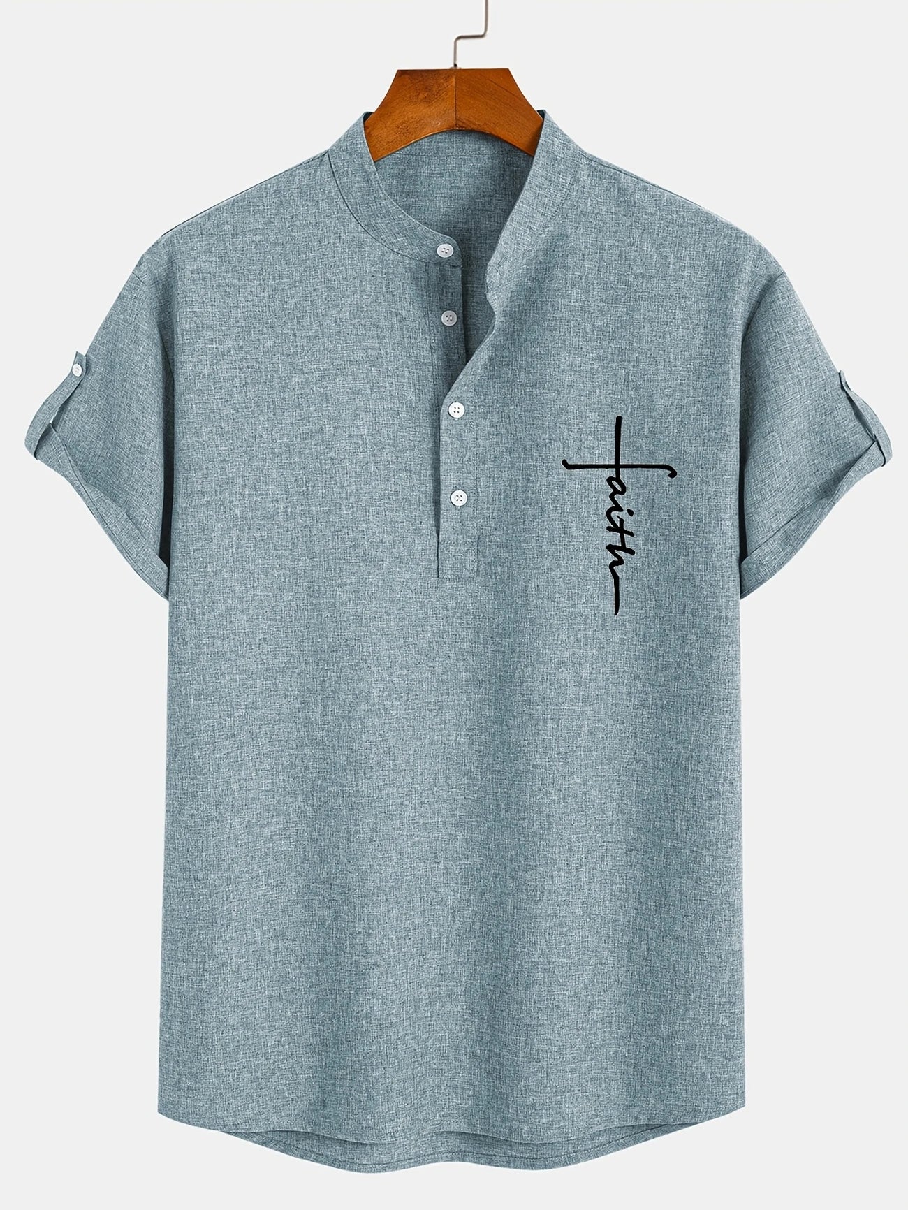 Lucas | Camisa Elegante de Manga Corta con Cuello Alto