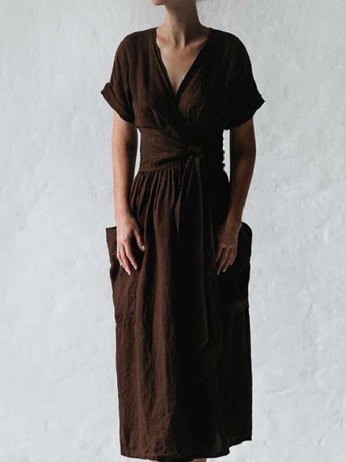 Lucía | Vestido de Lino con Cierre Ajustable