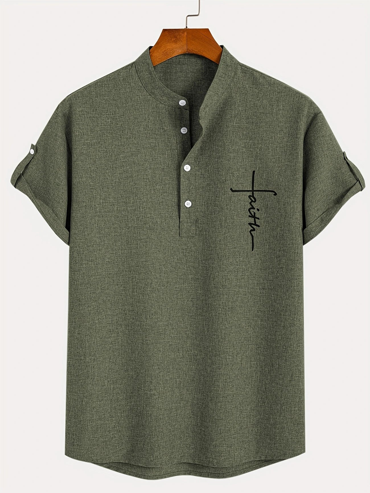Lucas | Camisa Elegante de Manga Corta con Cuello Alto