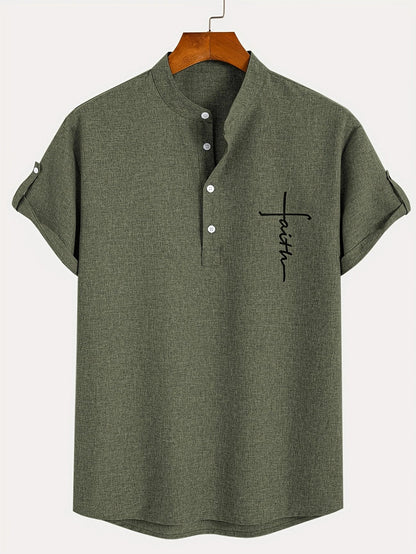 Lucas | Camisa Elegante de Manga Corta con Cuello Alto