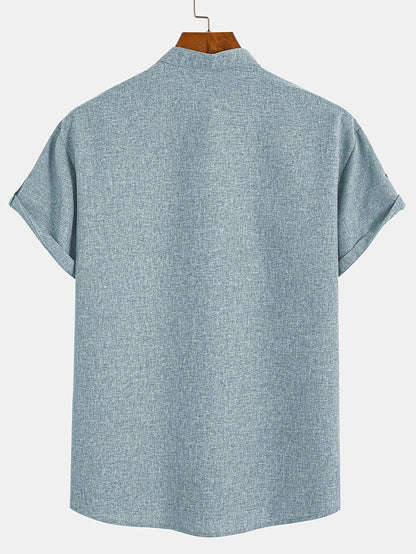 Lucas | Camisa Elegante de Manga Corta con Cuello Alto