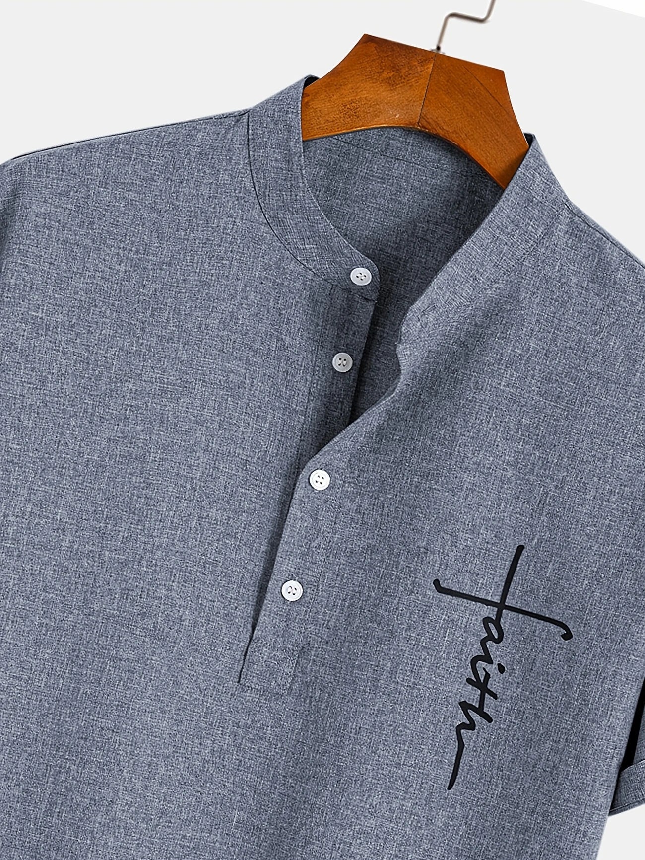 Lucas | Camisa Elegante de Manga Corta con Cuello Alto