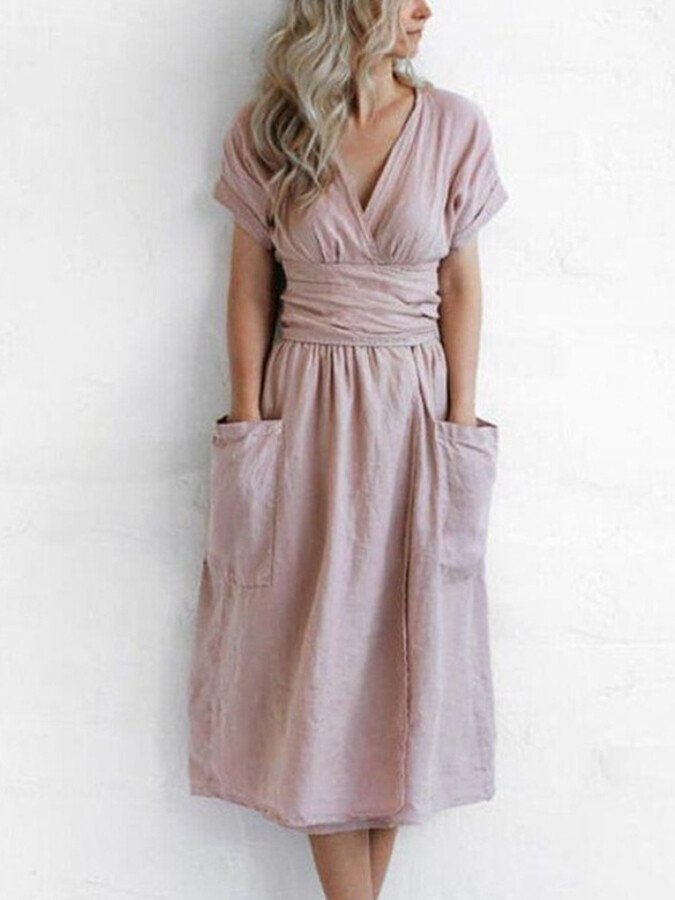 Lucía | Vestido de Lino con Cierre Ajustable