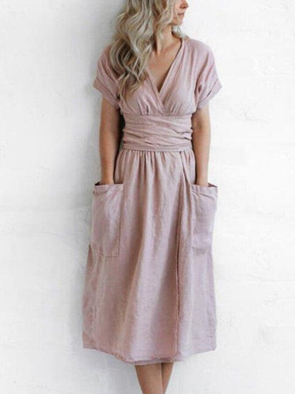 Lucía | Vestido de Lino con Cierre Ajustable