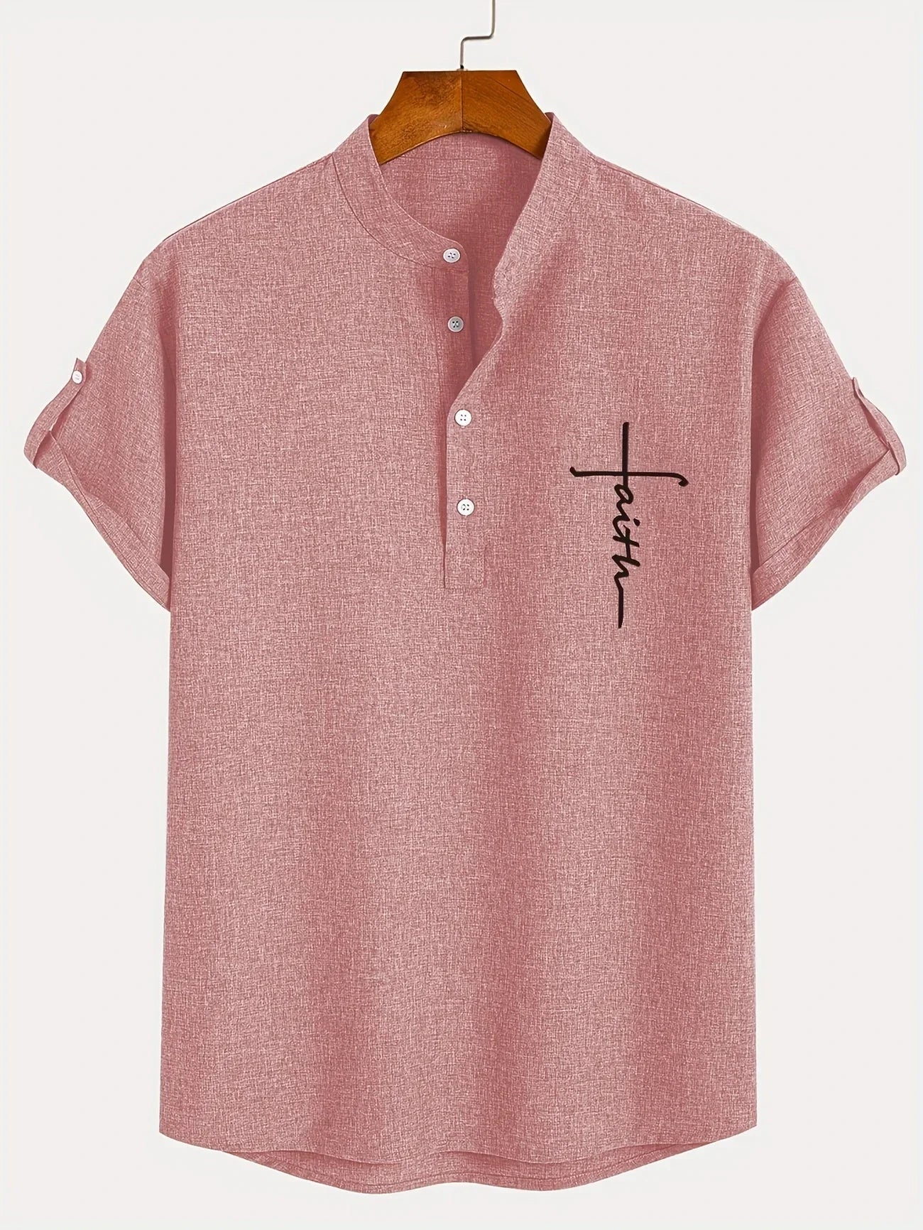 Lucas | Camisa Elegante de Manga Corta con Cuello Alto