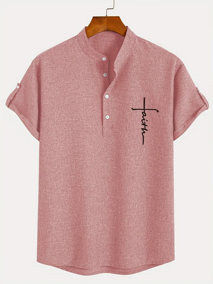 Lucas | Camisa Elegante de Manga Corta con Cuello Alto
