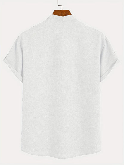 Lucas | Camisa Elegante de Manga Corta con Cuello Alto