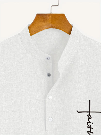 Lucas | Camisa Elegante de Manga Corta con Cuello Alto