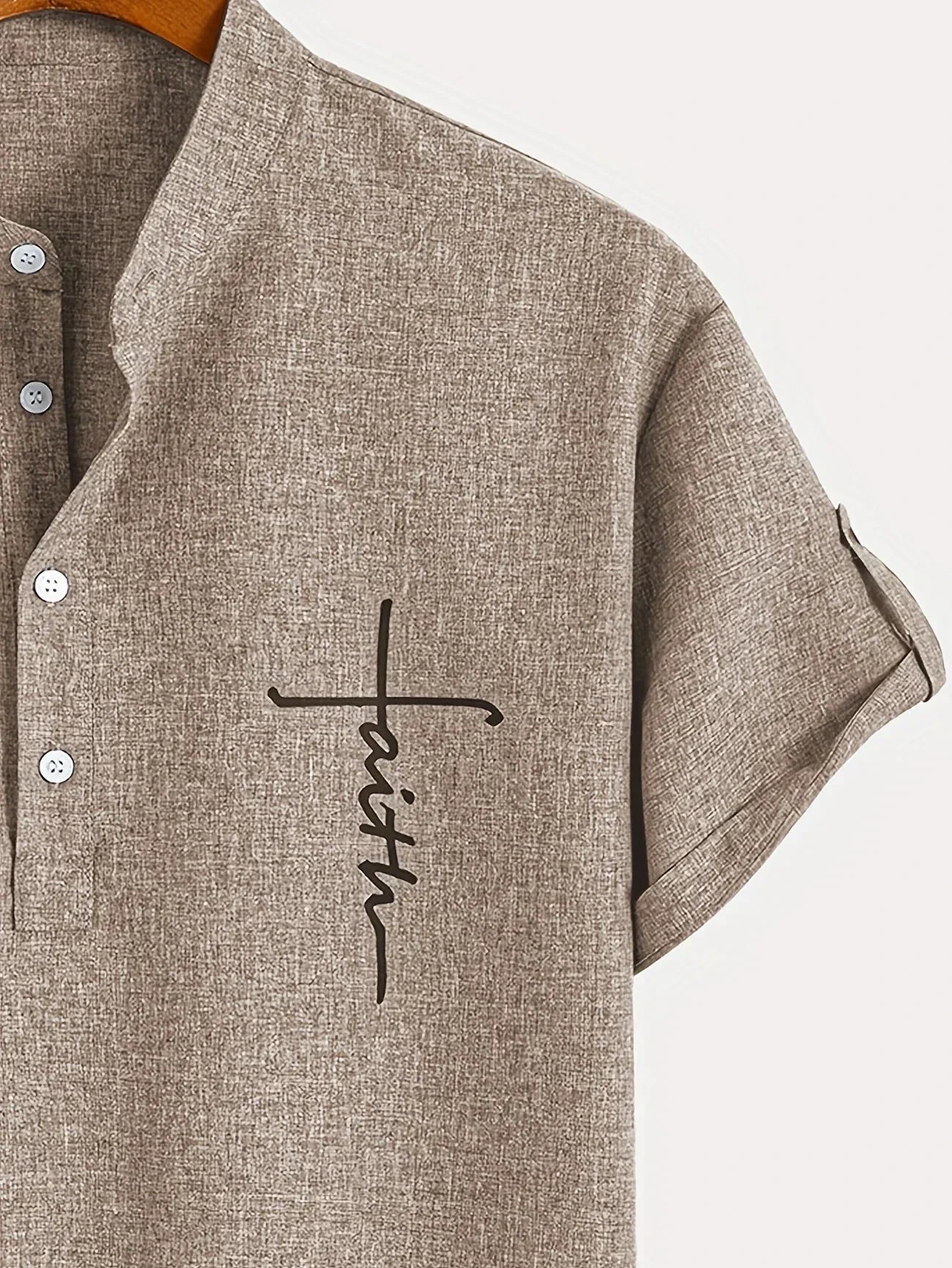 Lucas | Camisa Elegante de Manga Corta con Cuello Alto