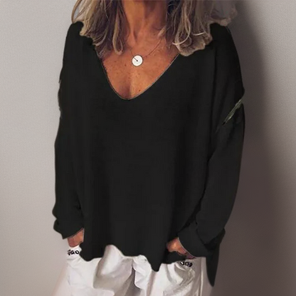 Claudia | Camisa de Lino y Algodón con Escote en V