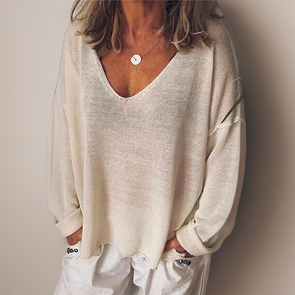 Claudia | Camisa de Lino y Algodón con Escote en V