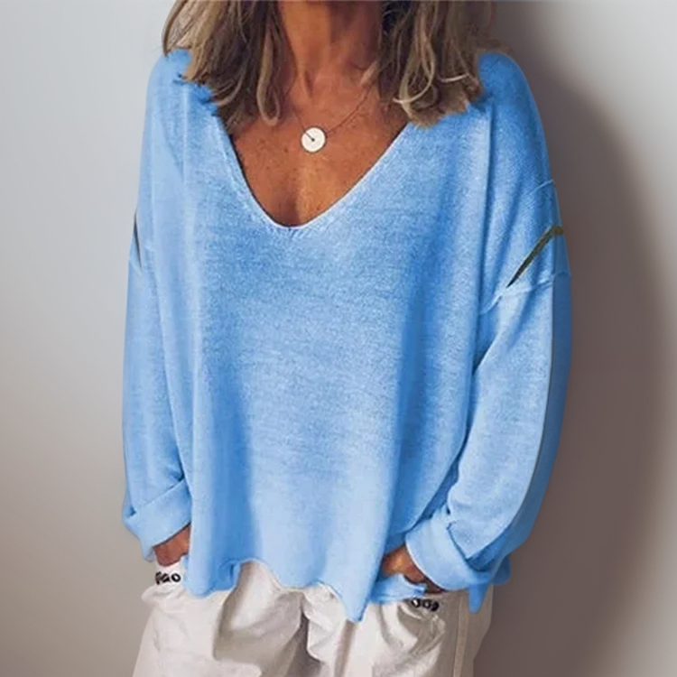 Claudia | Camisa de Lino y Algodón con Escote en V