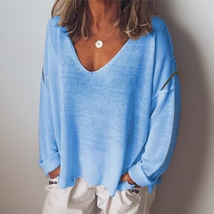 Claudia | Camisa de Lino y Algodón con Escote en V
