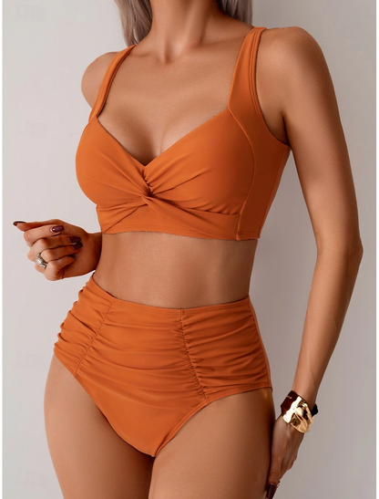 Daniela | Bikini de Mujer con Top Anudado y Braguita de Cintura Alta