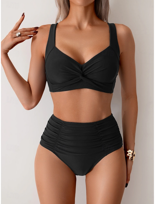Daniela | Bikini de Mujer con Top Anudado y Braguita de Cintura Alta