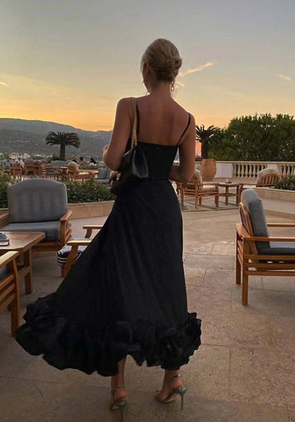 Alicia | Vestido de Tirantes con Volante en el Bajo