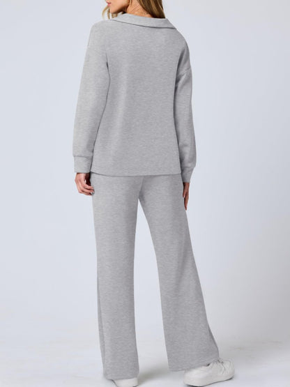 Lucía | Conjunto Cómodo de Punto con Pantalón Ancho