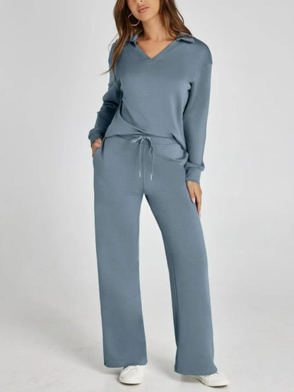 Lucía | Conjunto Cómodo de Punto con Pantalón Ancho