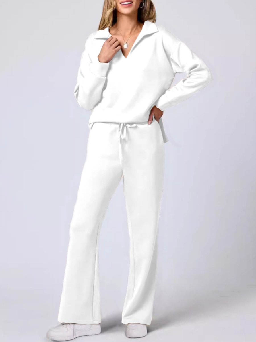 Lucía | Conjunto Cómodo de Punto con Pantalón Ancho
