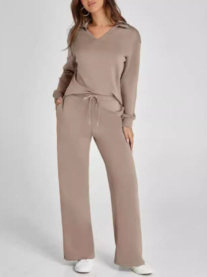 Lucía | Conjunto Cómodo de Punto con Pantalón Ancho