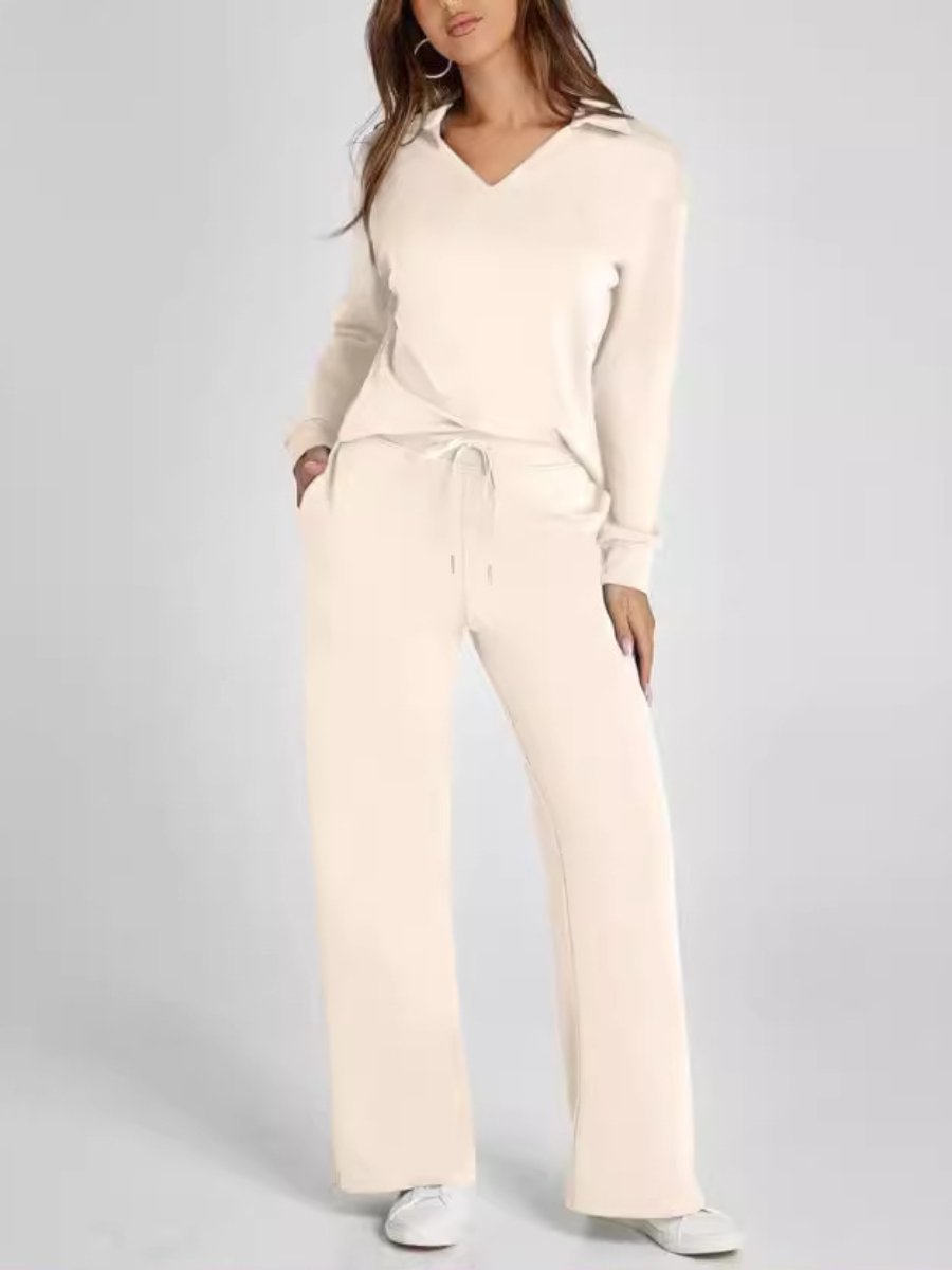 Lucía | Conjunto Cómodo de Punto con Pantalón Ancho