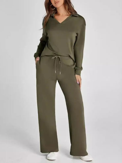 Lucía | Conjunto Cómodo de Punto con Pantalón Ancho
