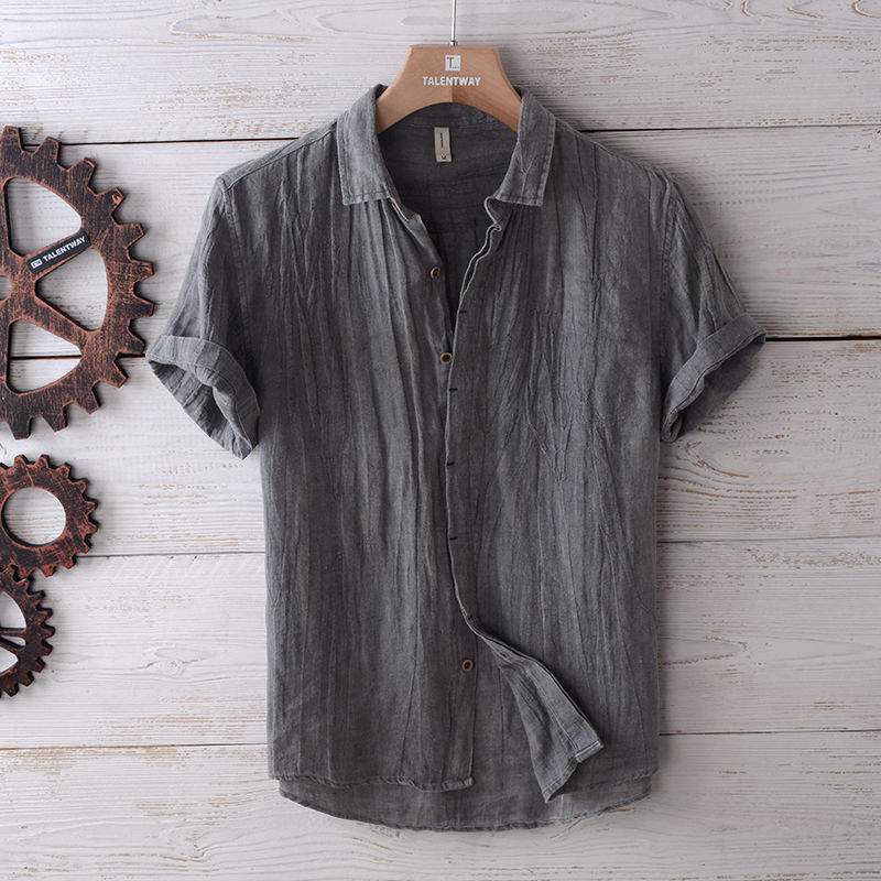 Álvaro | Camisa de Verano Merlot de Manga Corta