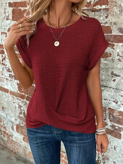 Irene | Camiseta Texturizada de Manga Corta
