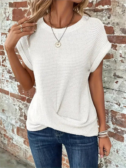 Irene | Camiseta Texturizada de Manga Corta