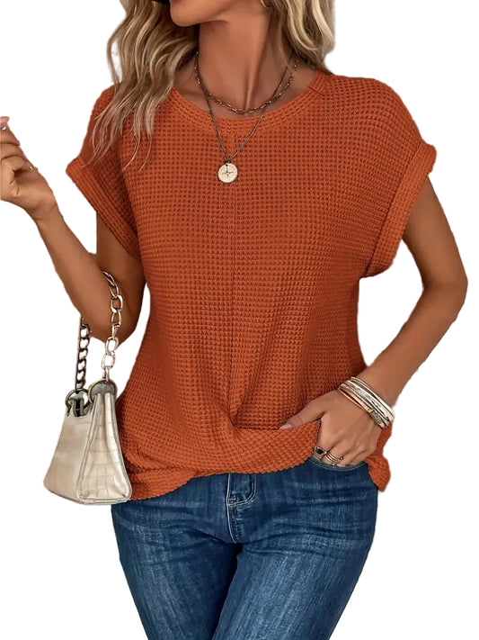 Irene | Camiseta Texturizada de Manga Corta
