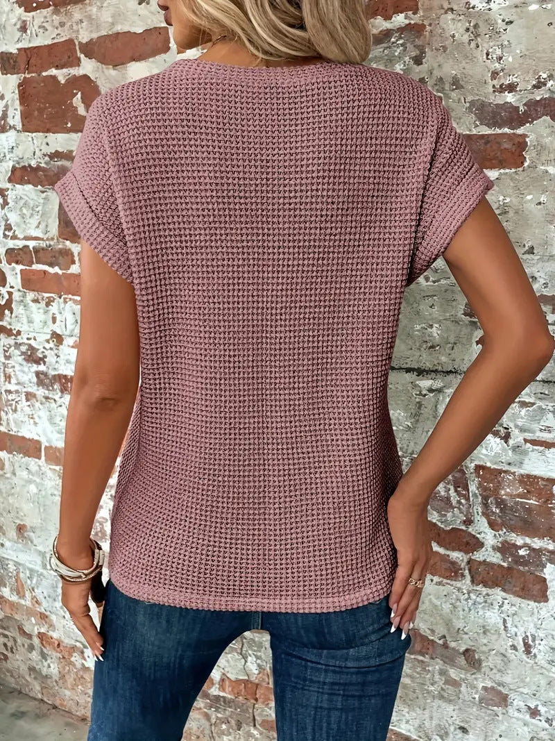 Irene | Camiseta Texturizada de Manga Corta