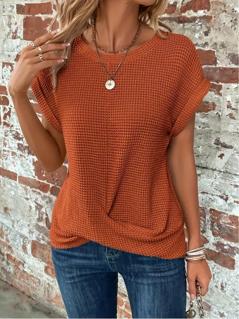 Irene | Camiseta Texturizada de Manga Corta